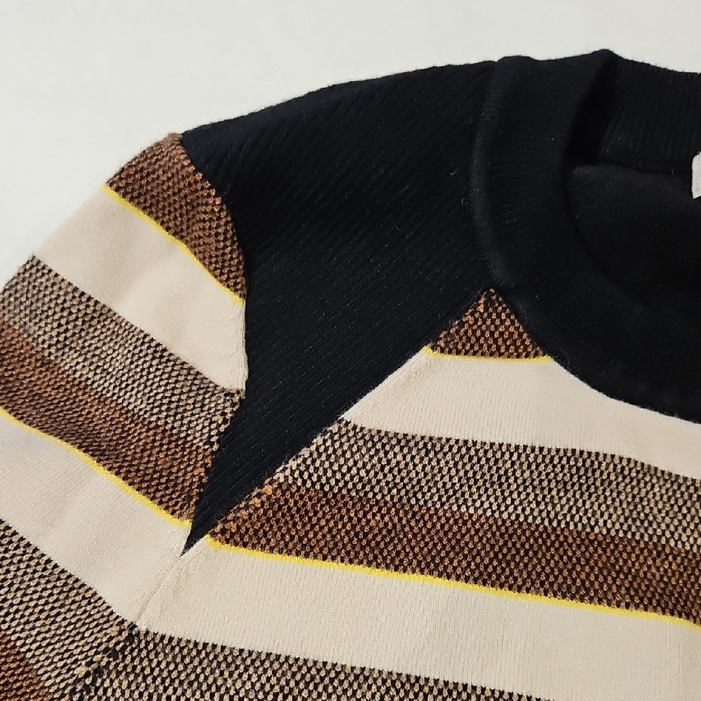KAREN MILLEN STRIPED SNAP CARDIGAN SIZE 3 - Picture 7 of 11